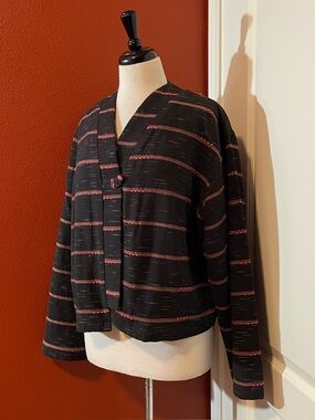 Yasuko Kurisaka Women’s Handwoven 100% Cotton Lagenlook Kimono Front Jacket